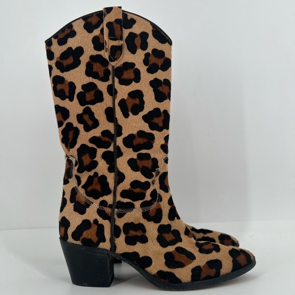 Paris Texas Shoes - Paris Texas Leopard Animal Print Calf Hair Leather Western Cowboy Boots